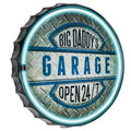 American Art Decor Big Daddys Garage Bottle Cap Shaped Led Light Up Sign Wall Decor For Man Cave Bar Garage