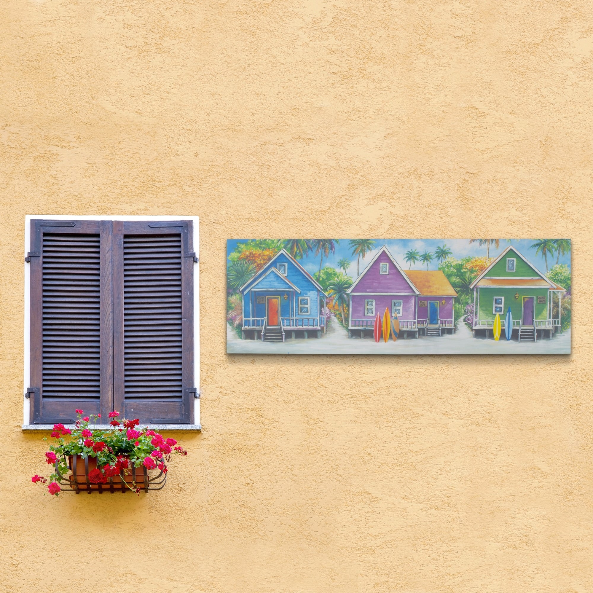 American Art Decor Coastal Cabins Crop Outdoor Canvas Art Print
