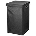 American Art Decor Collapsible Laundry Hamper With Removable Liners And Magnetic Lid Black 25.5 X 15