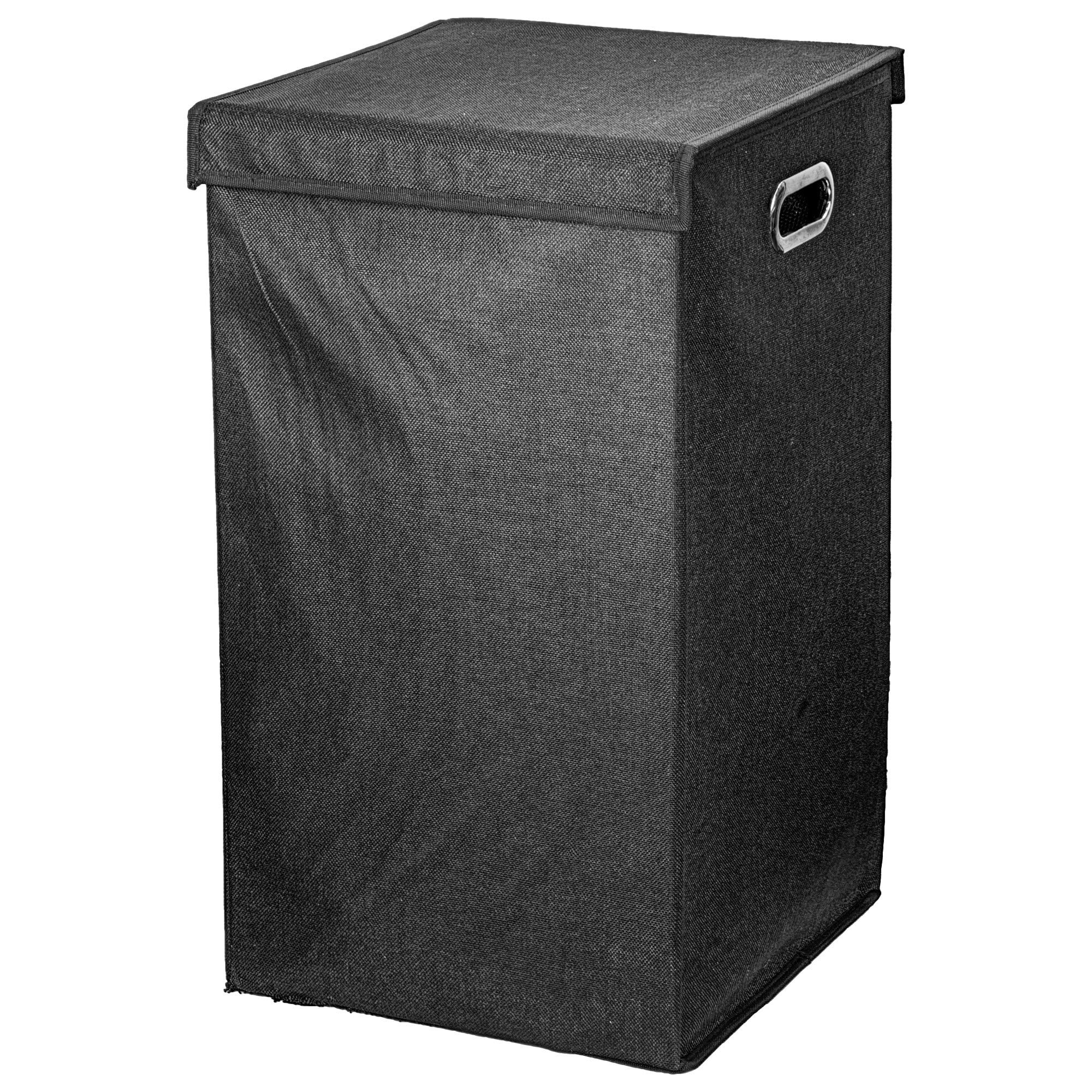 American Art Decor Collapsible Laundry Hamper With Removable Liners And Magnetic Lid Black 25.5 X 15