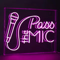 American Art Decor Neon Led Acrylic Box Sign Pass The Mic