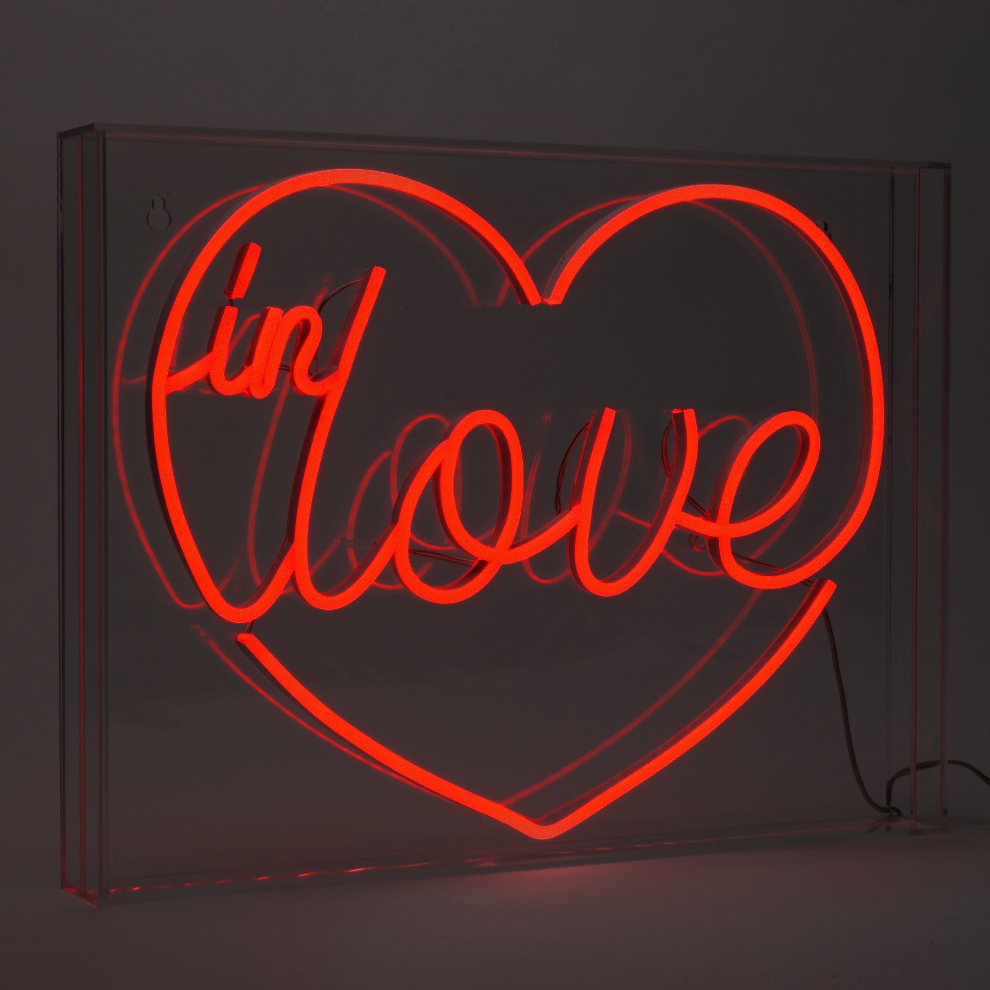 American Art Decor Neon Led Light Acrylic Box Sign In Love Heart