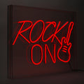 American Art Decor Neon Led Lights Acrylic Box Sign Rock On Guitar