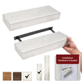American Art Decor Rustic Whitewashed Wood Floating Wall Shelf Small