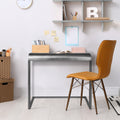 American Art Decor Silver Portable Compact C Shaped Desk