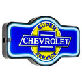 American Art Decor Vintage Chevrolet Marquee Shaped Led Light Up Sign Wall Decor For Man Cave Bar Garage