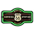 American Art Decor Vintage Route 66 Marquee Shaped Led Light Up Sign Wall Decor For Man Cave Bar Garage