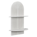 American Art Decor White Boho Arched Lunar Ledges 2 Tier Floating Wall Shelf 14 X 24 X 8