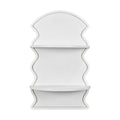 American Art Decor White Wavy Arched Lunar Ledges 2 Tier Floating Wall Shelf 14 X 24 X 8