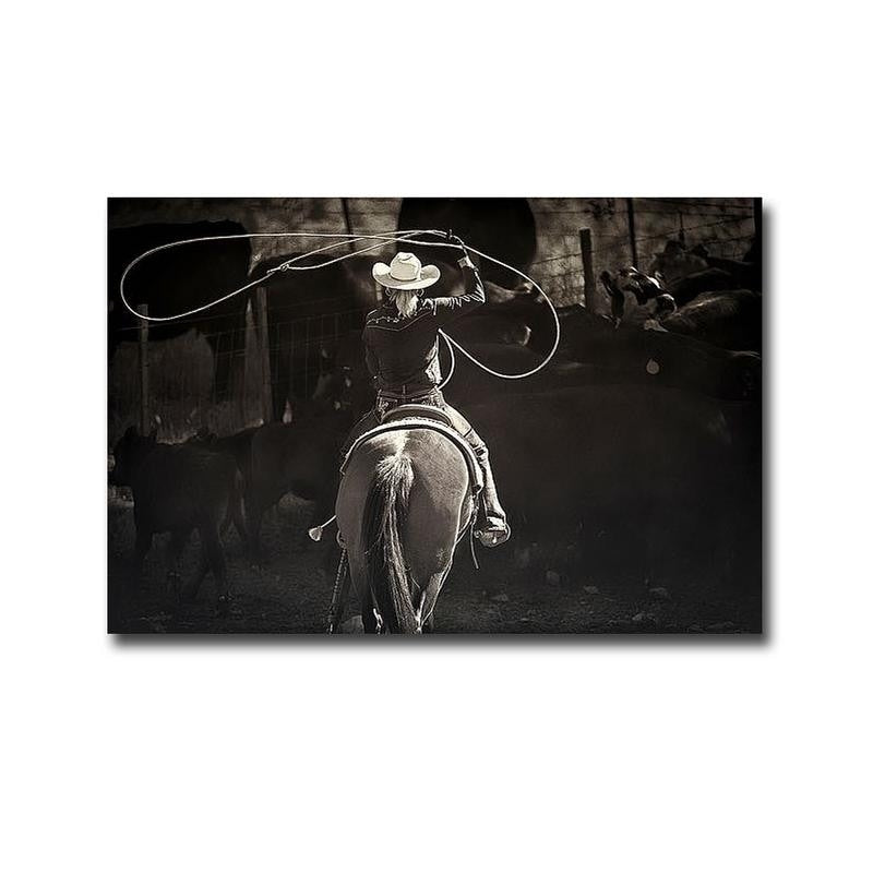 American Cowgirl By Lisa Dearing Gallery Wrapped Canvas Giclee Art 24 In X 36 In Ready To Hang