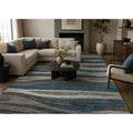 Axel Impulse Waves Striped Area Rug
