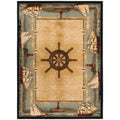 Coastal Sailboat Key West Beach Blue Area Rug 53 X 73