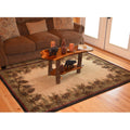 Rustic Lodge Pine Cone Border Brown Black Area Rug 710 X 910