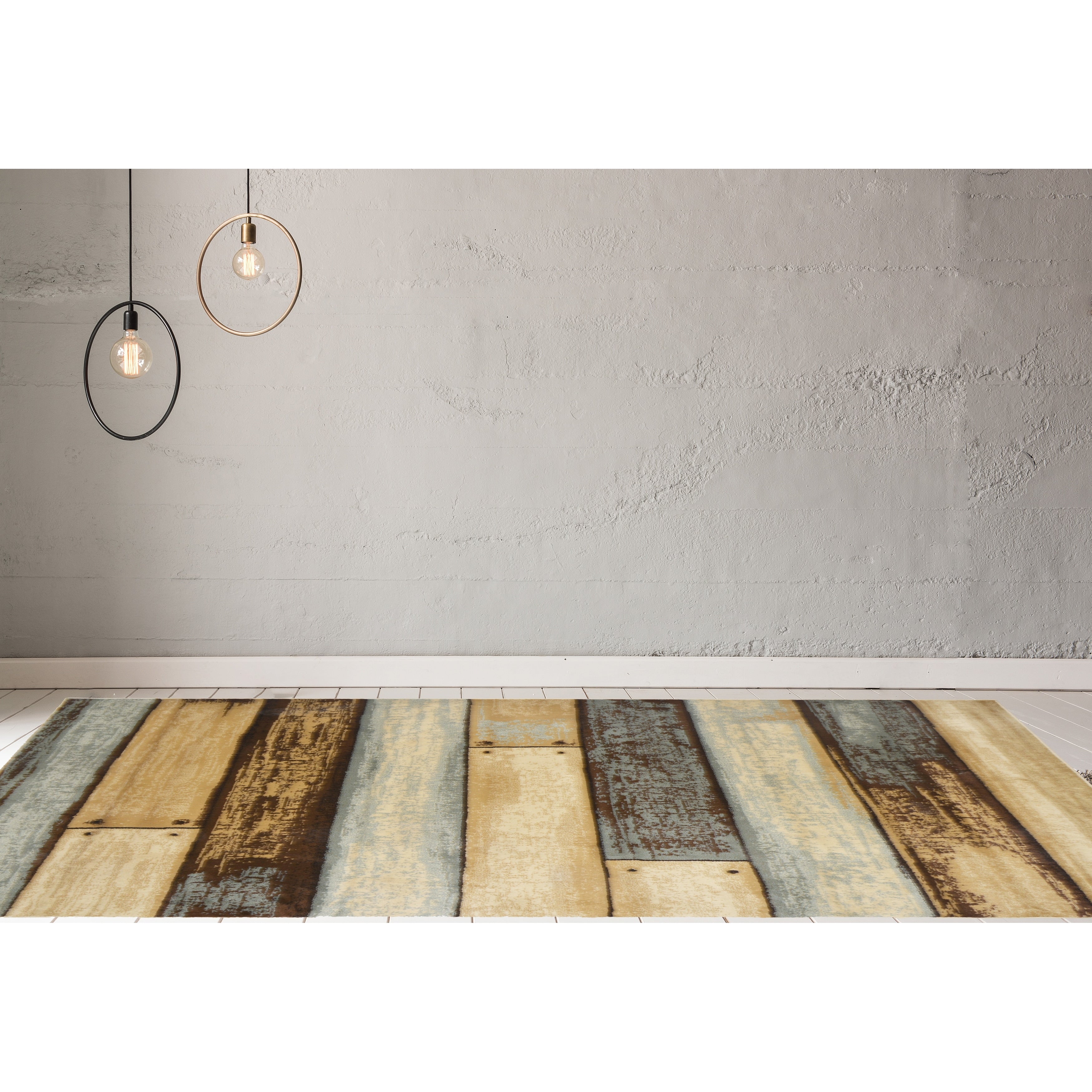 Coastal Boardwalk Plank Contemporary Area Rug