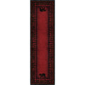 Rustic Lodge Bear Cabin Black Red Area Rug Multi 53 X 73