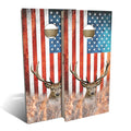 American Flag Deer Big Buck Cornhole Set Choose Your Options
