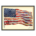 Empire Art Old Glory Hand Made Signed Art Collage By Ead Artists Co Op Under Tempered Glass In Black Frame