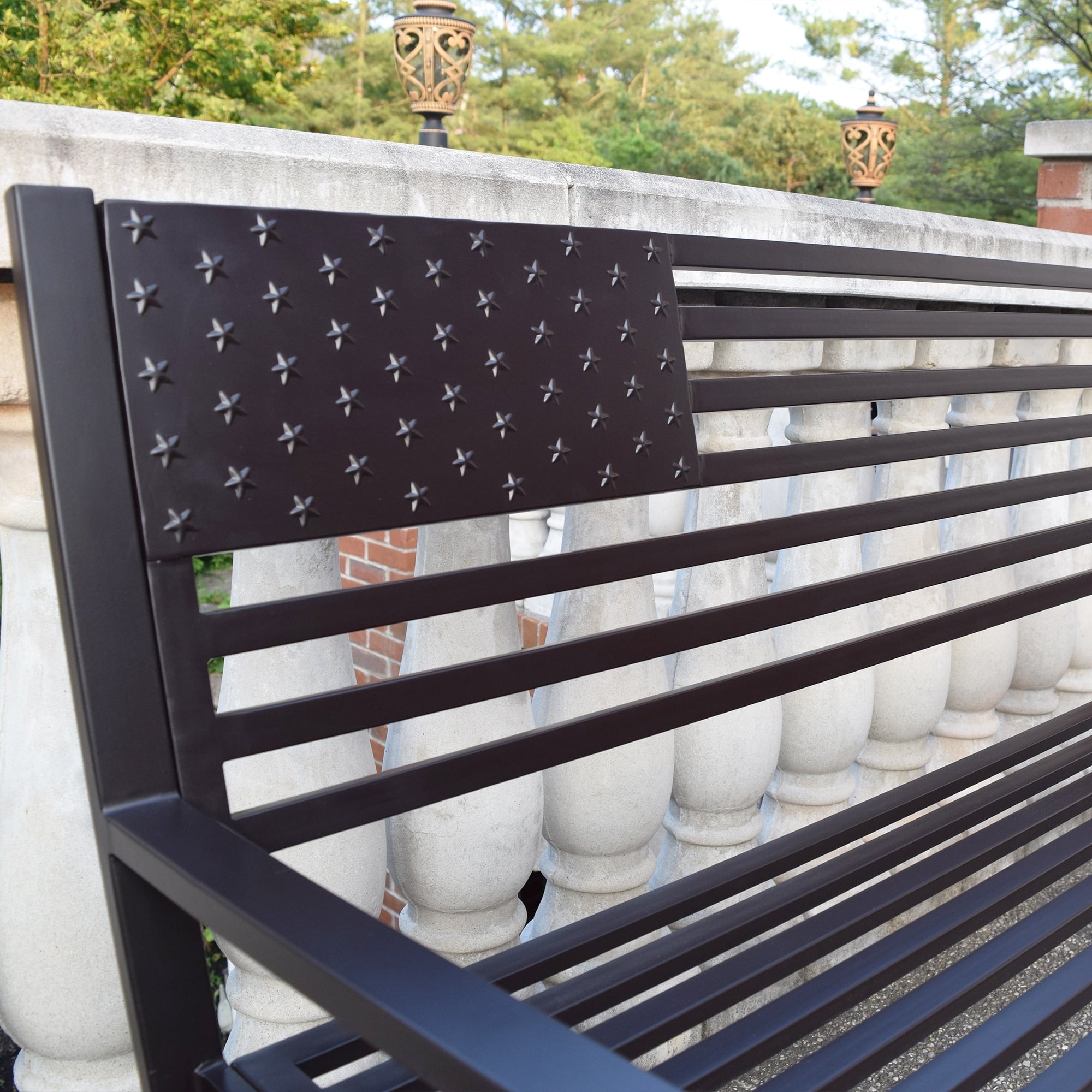 American Pride Wood And Metal Bench