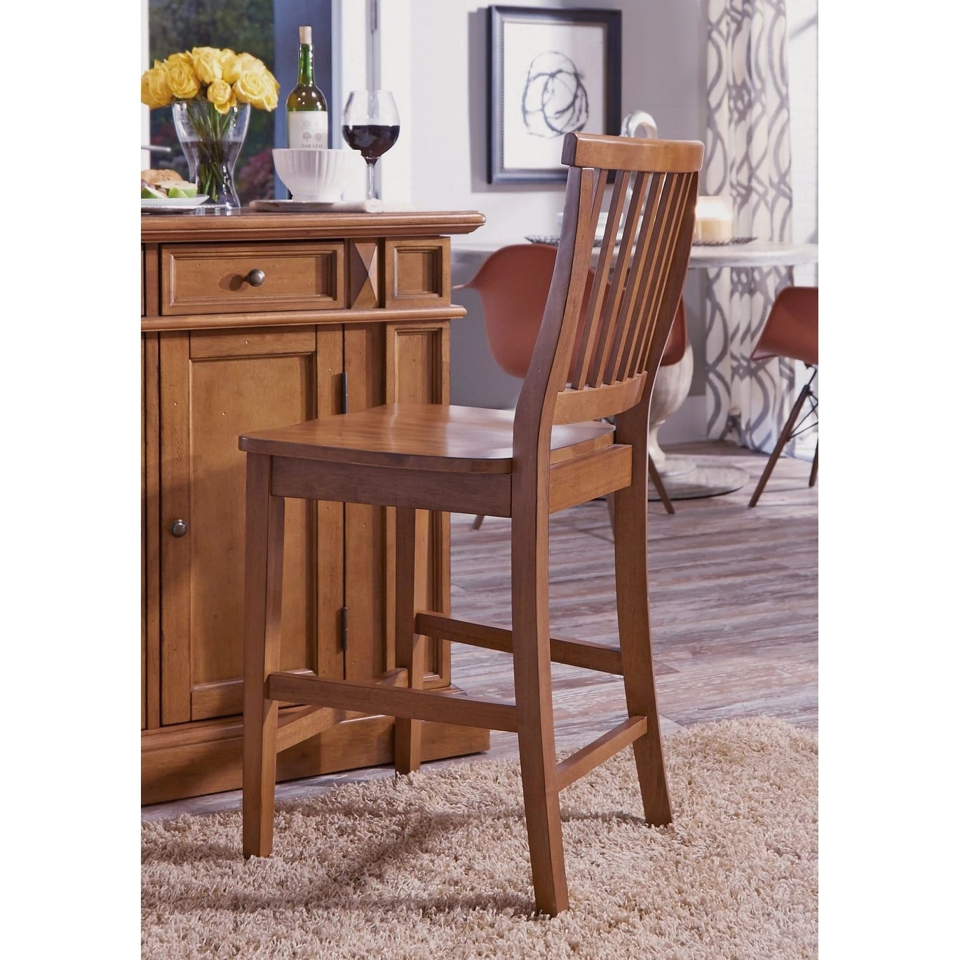 Copper Grove Brunelle Distressed Dark Oak 24 Inch Counter Stools