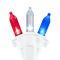 100 Count Red White Blue 4Th Of July Led Mini Light Set 32.75Ft White Wire