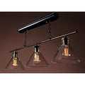 Amerie 3 Light Black Island Edison Chandelier With Bulbs
