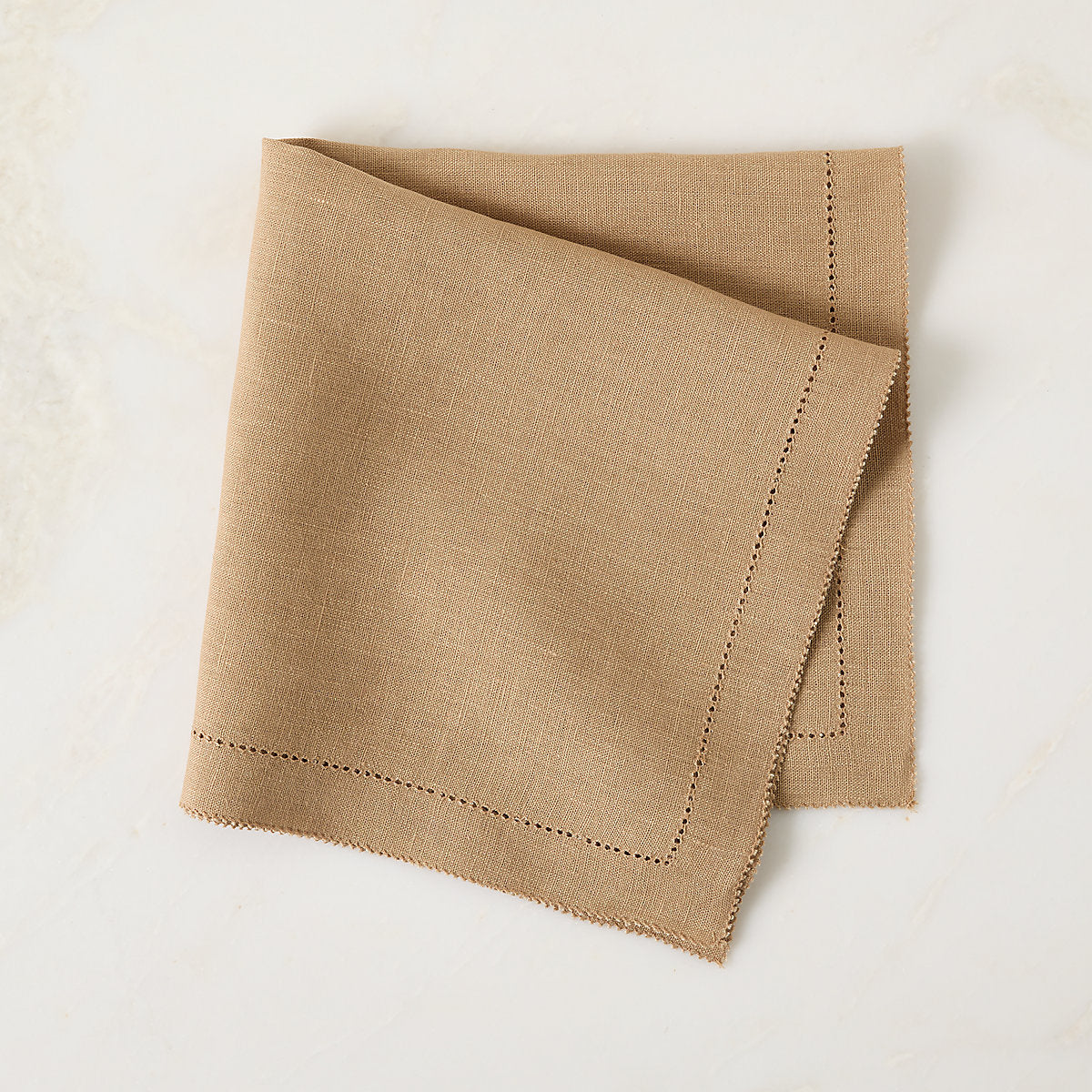 Ames Dark Natural Linen Embroidered Placemat by Todd Snyder