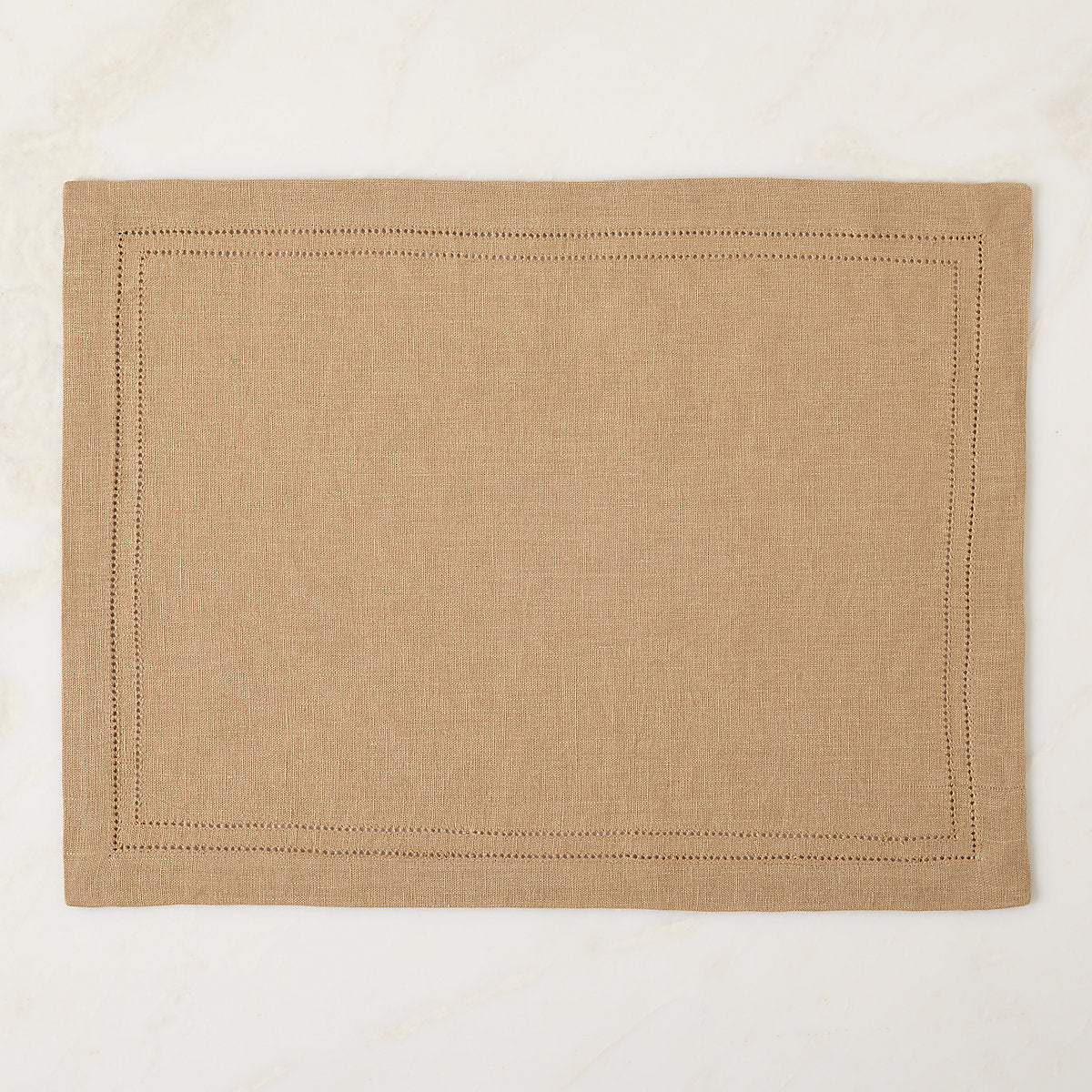 Ames Dark Natural Linen Embroidered Napkin by Todd Snyder
