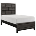 Ameya Twin Panel Bed Brick Design Headboard Molded Footboard Gray