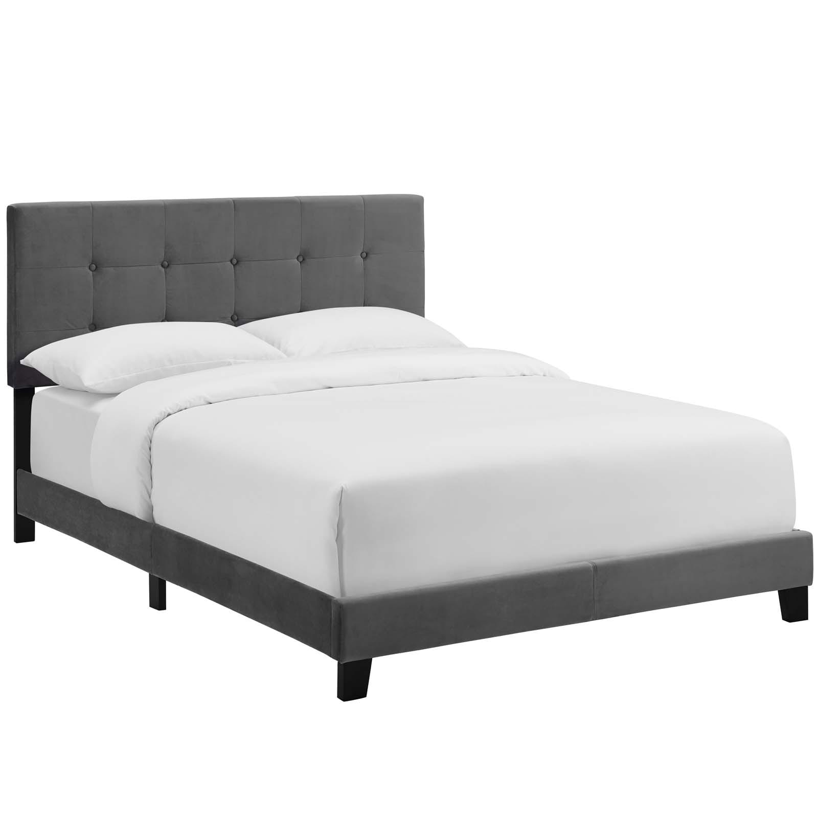 Amira Queen Upholstered Velvet Bed