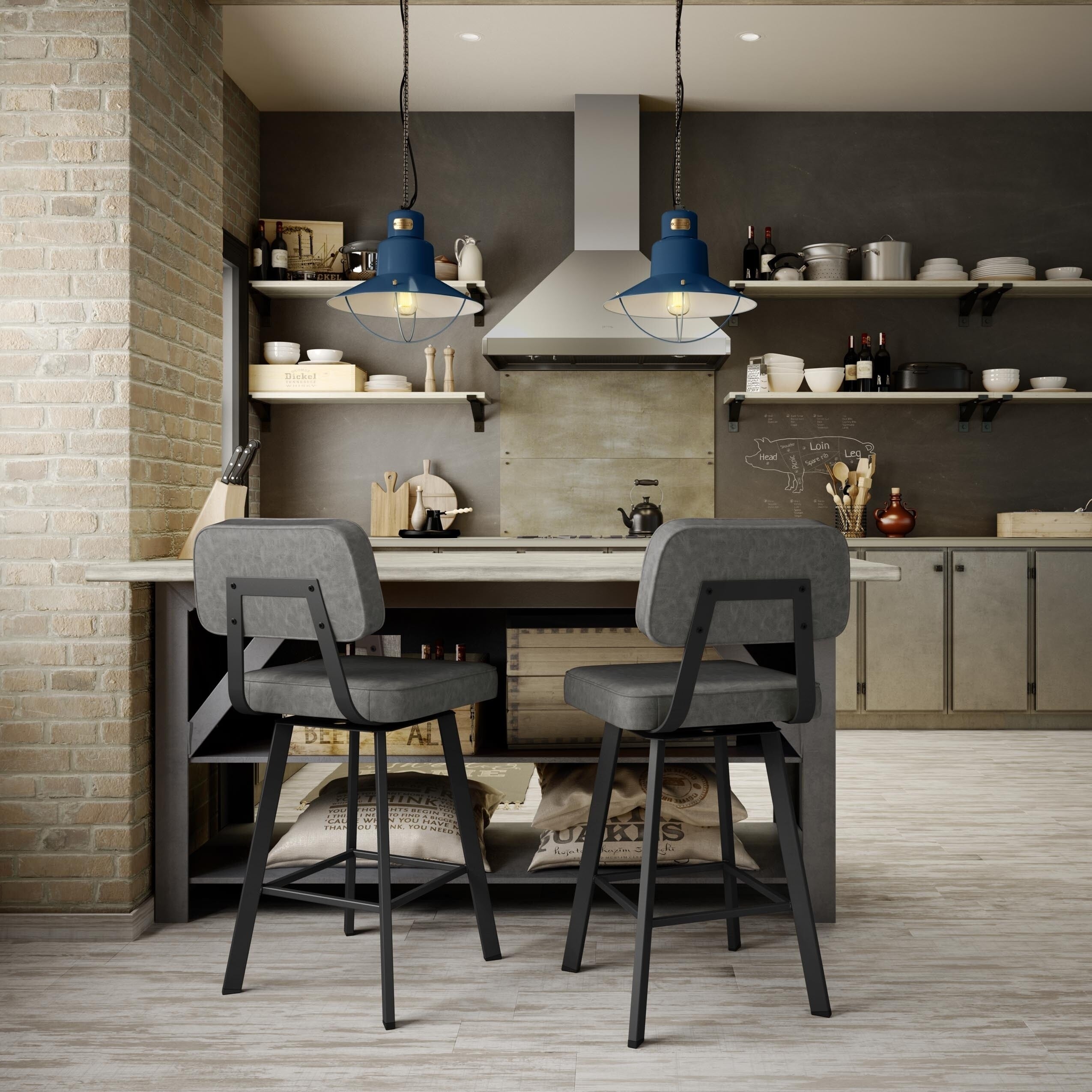 Carbon Loft Jenner Swivel Metal Barstool