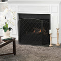 Amiyah 3 Panel Iron Fireplace Screen By Christopher Knight Home