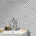 Amlil In White And Black Handmade 8X8 In Moroccan Tile Pack Of 12