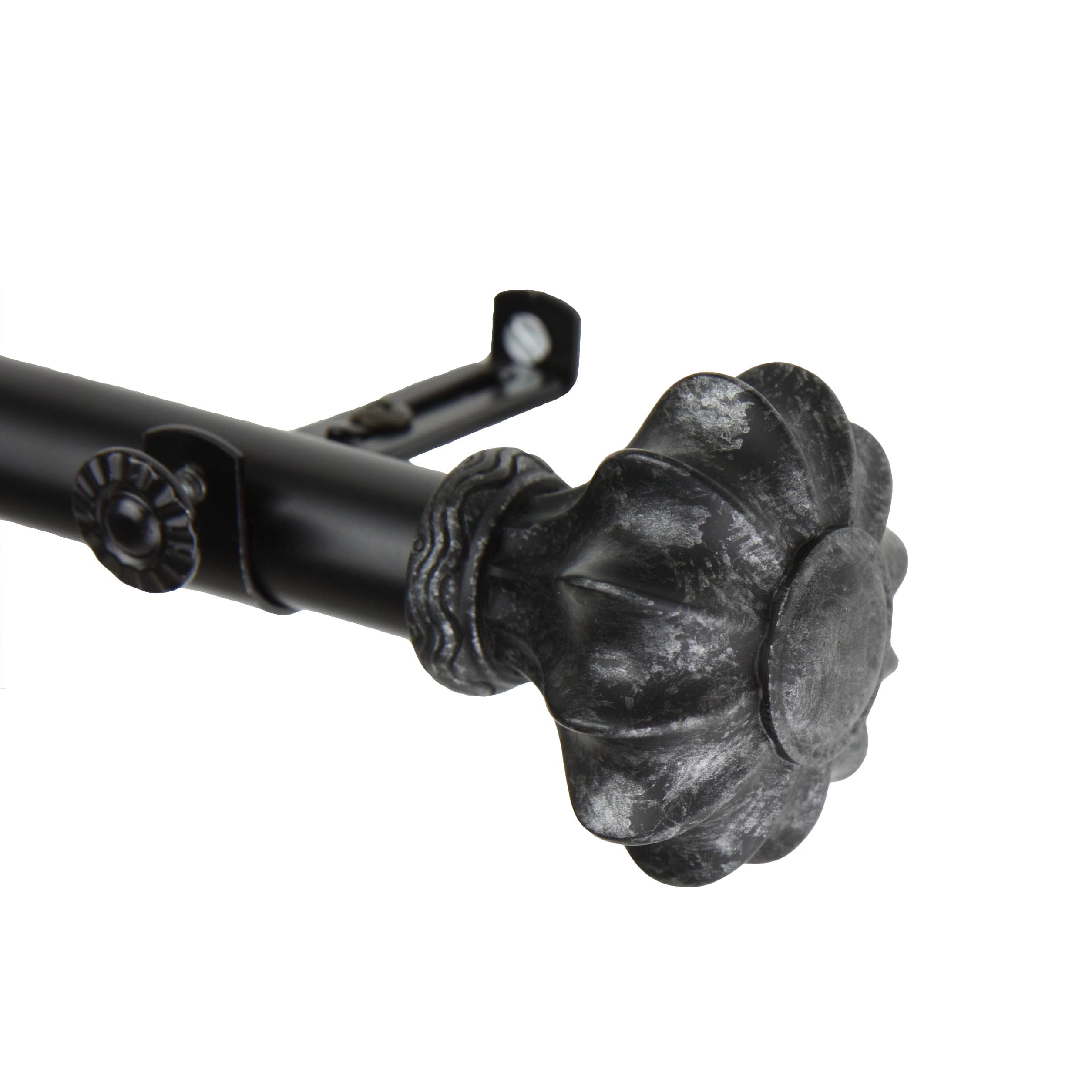Instyledesign Amor Adjustable Black Curtain Rod Set