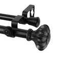 Instyledesign Amor Adjustable Black Double Curtain Rod Set
