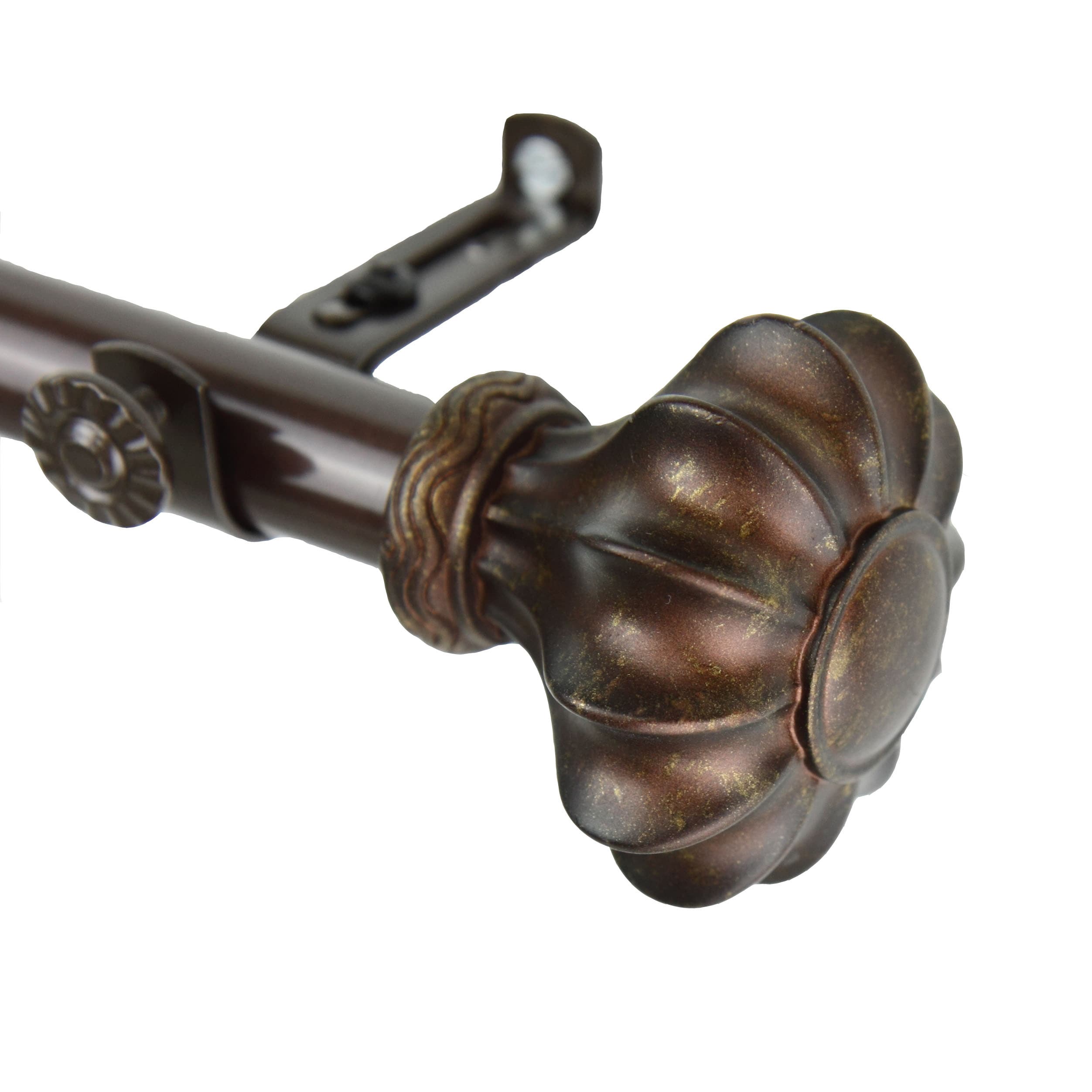 Instyledesign Amor Adjustable Cocoa Curtain Rod Set