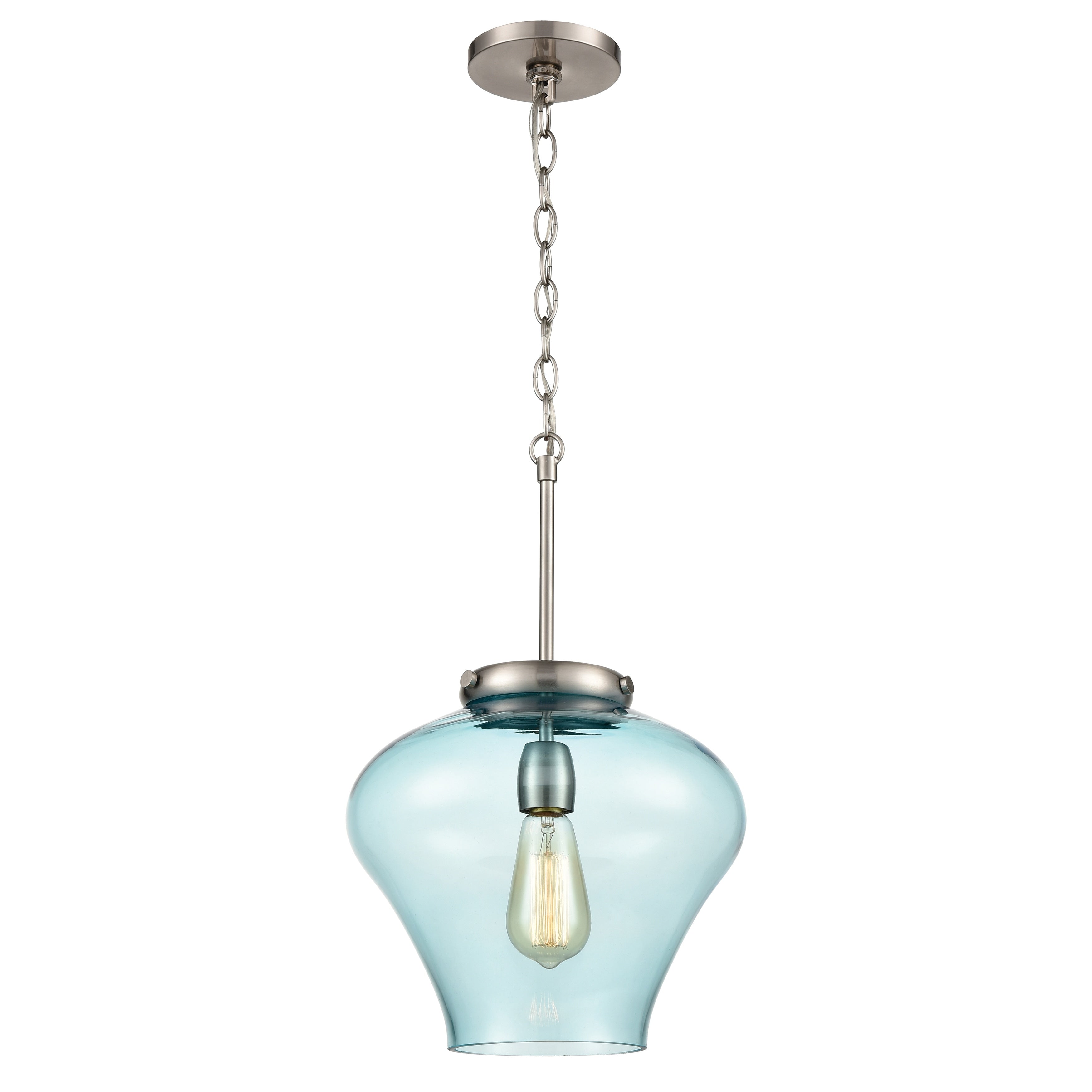 Amore 12 Inch Wide 1 Light Pendant In Satin Nickel 12In W X 12In D X 13In H