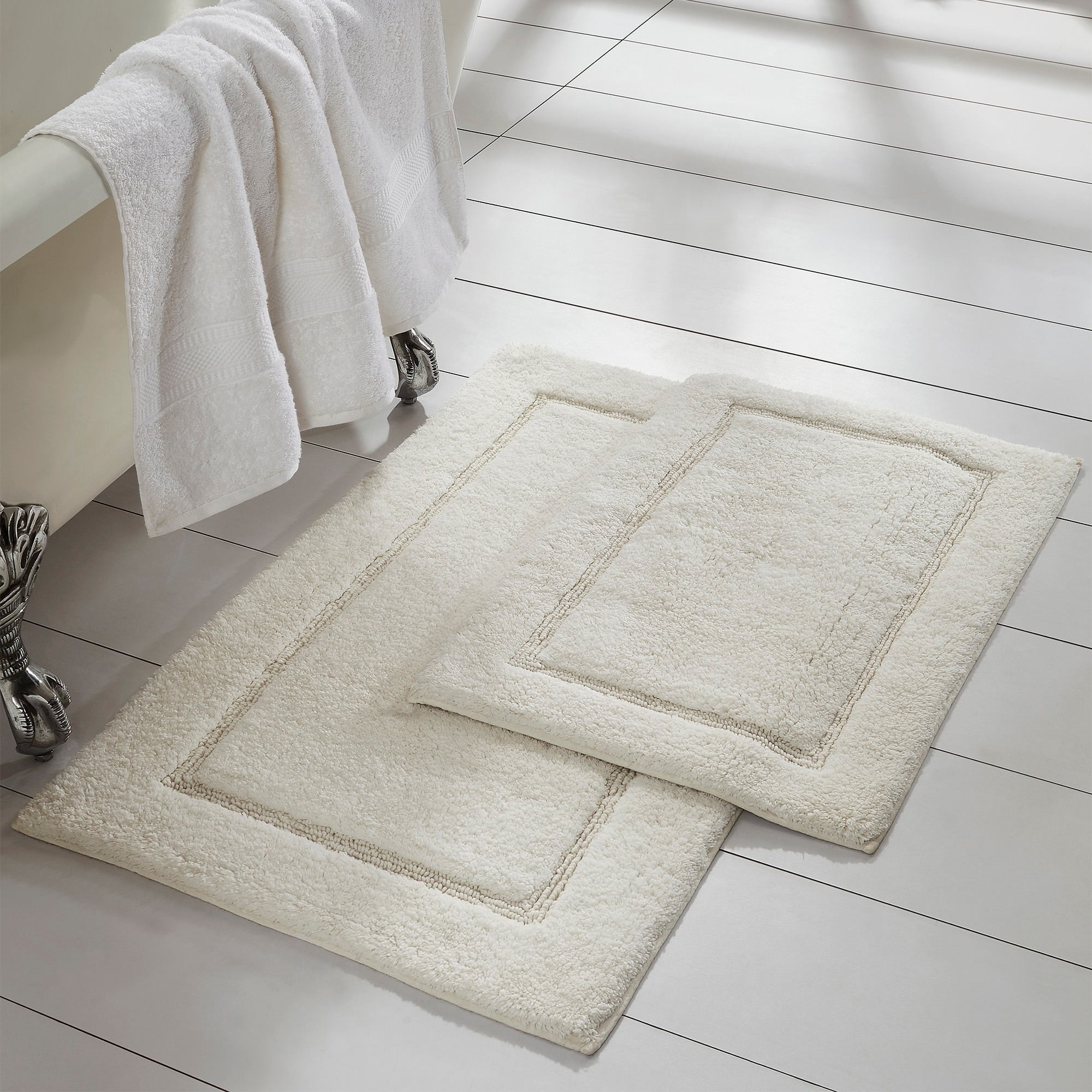 Amrapur Overseas 2 Pack Solid Loop With Non Slip Backing Bath Mat Set