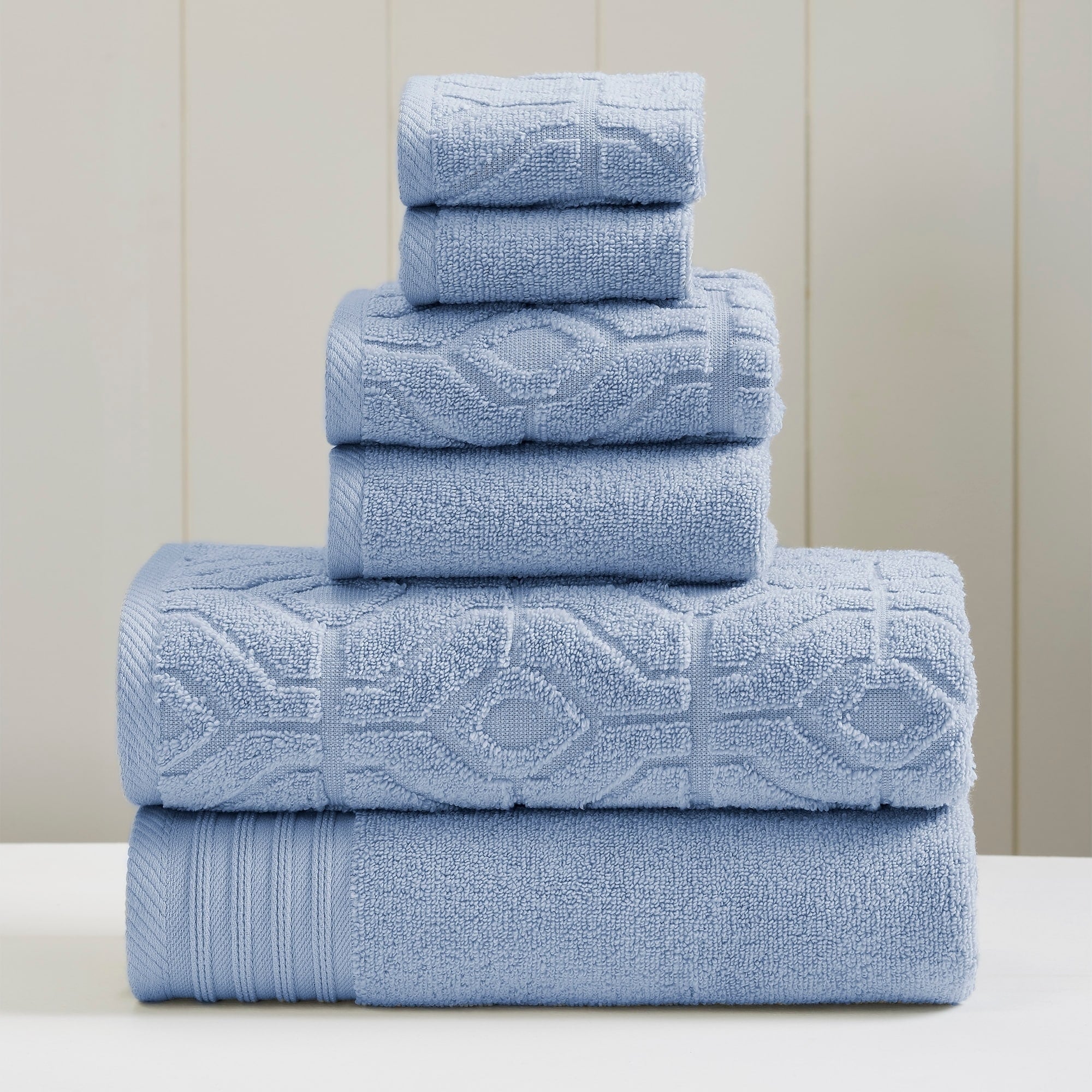 Amrapur Overseas 6 Piece Yarn Dyed Diamond Gate Jacquard Towel Set N A