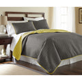 Amrapur Overseas Leaf Solid Reversible Quilted 3 Piece Coverlet Set