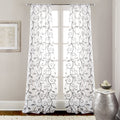 Amrapur Overseas Leaf Swirl Embroidered Curtain Panel Pair 37 X 84