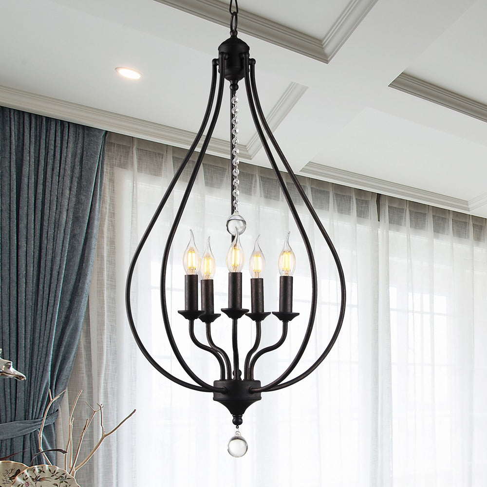 Amriana 5 Light 18 Inch Antique Bronze Cage Pendant