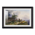An Alpine Farm On The 1835 Friedrich Gauermann Custom Framed Print