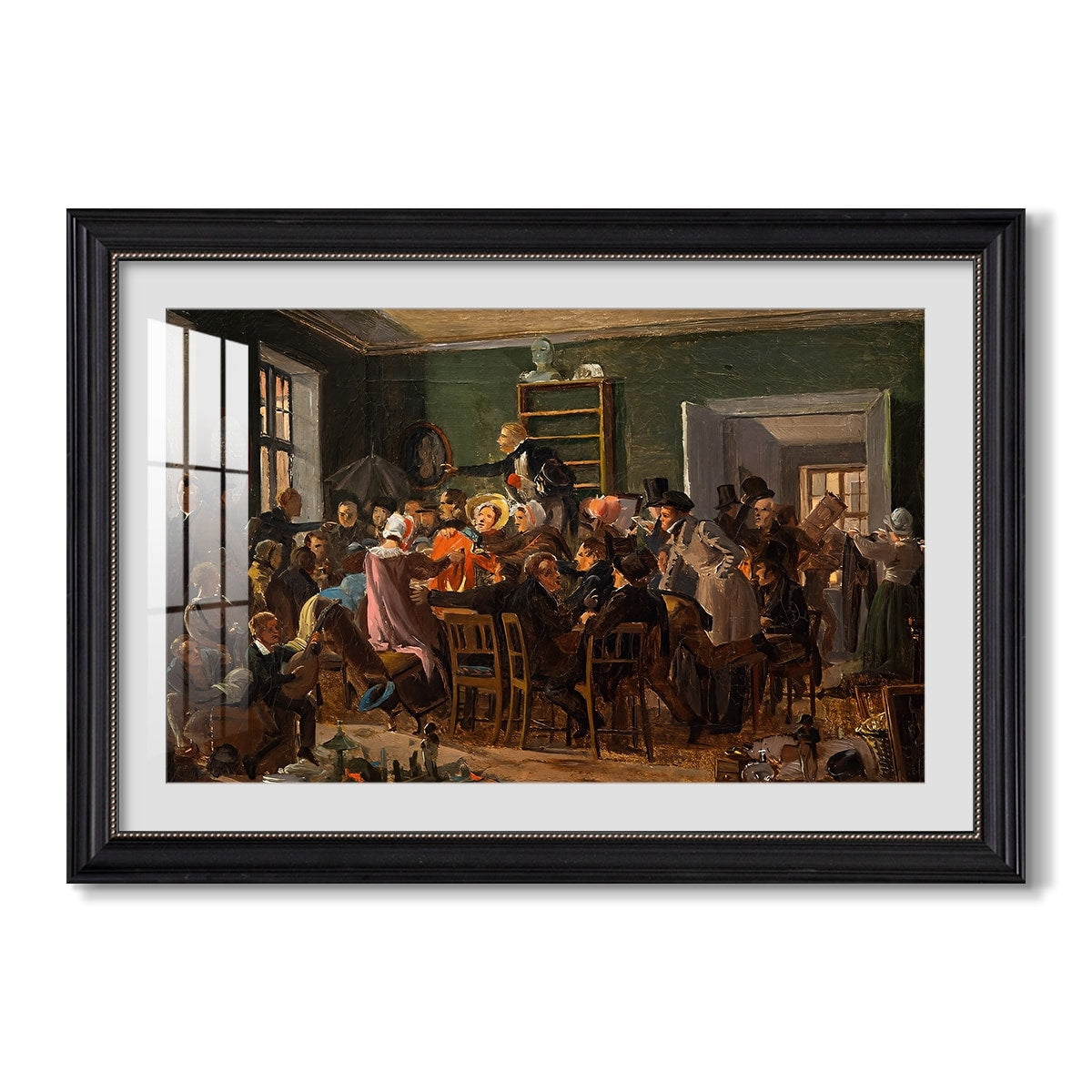 An Auction Scene 1835 Wilhelm Marstrand Custom Framed Print