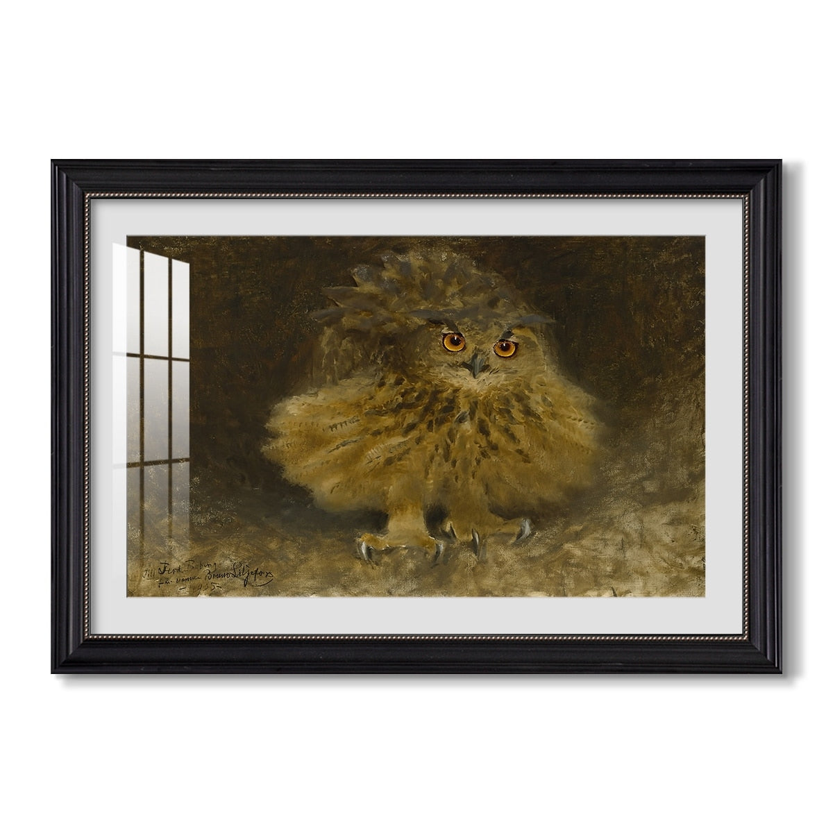 An Eagle Owl 1905 Bruno Liljefors Custom Framed Print