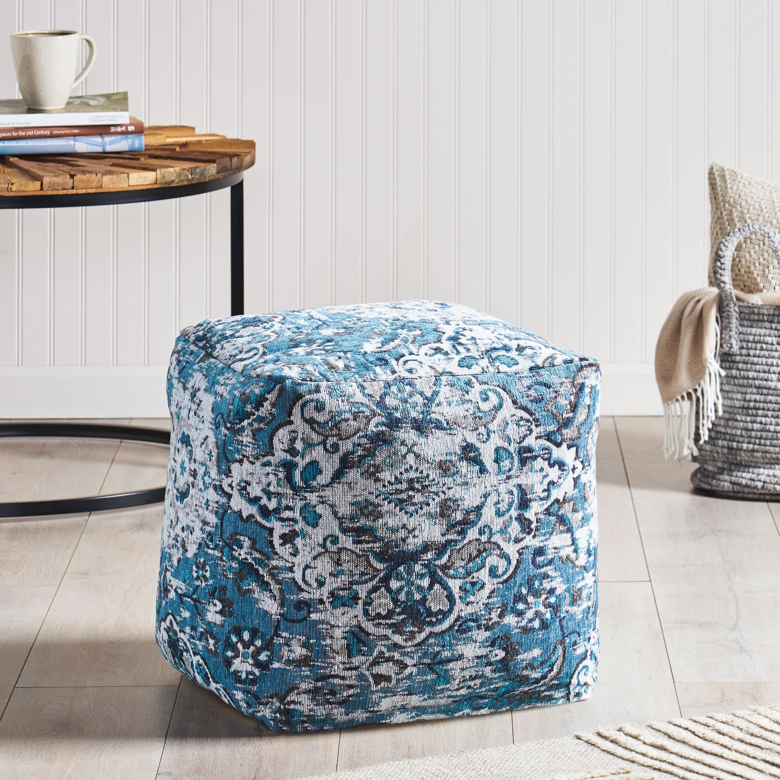Anadarko Handcrafted Boho Fabric Cube Pouf By Christopher Knight Home