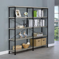Barritt Industrial Antique Nutmeg Double Wide Bookcase