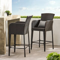 Anaya Outdoor Wicker Barstool Set Of 2 By Christopher Knight Home