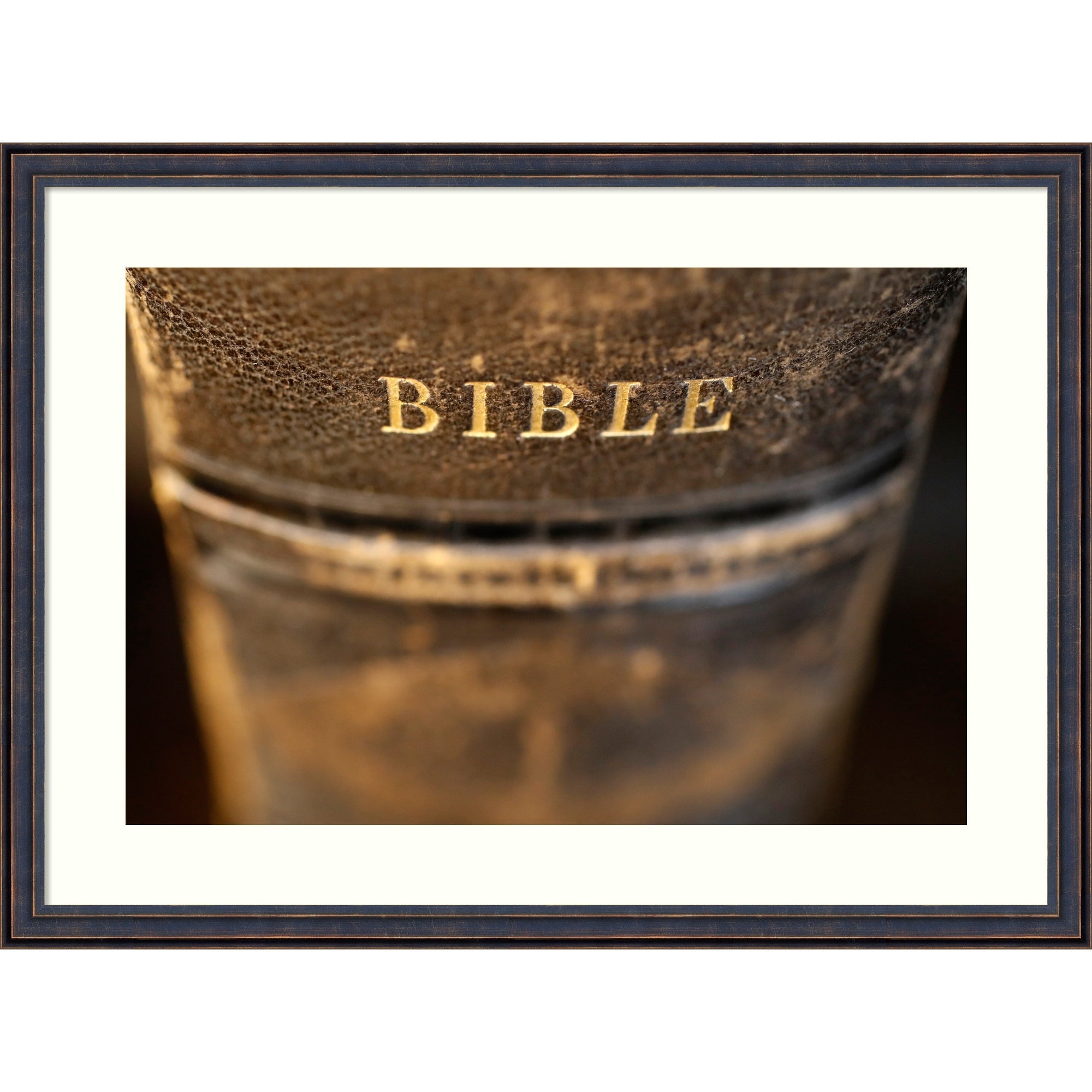 Ancient Bible Wood Framed Wall Art Print