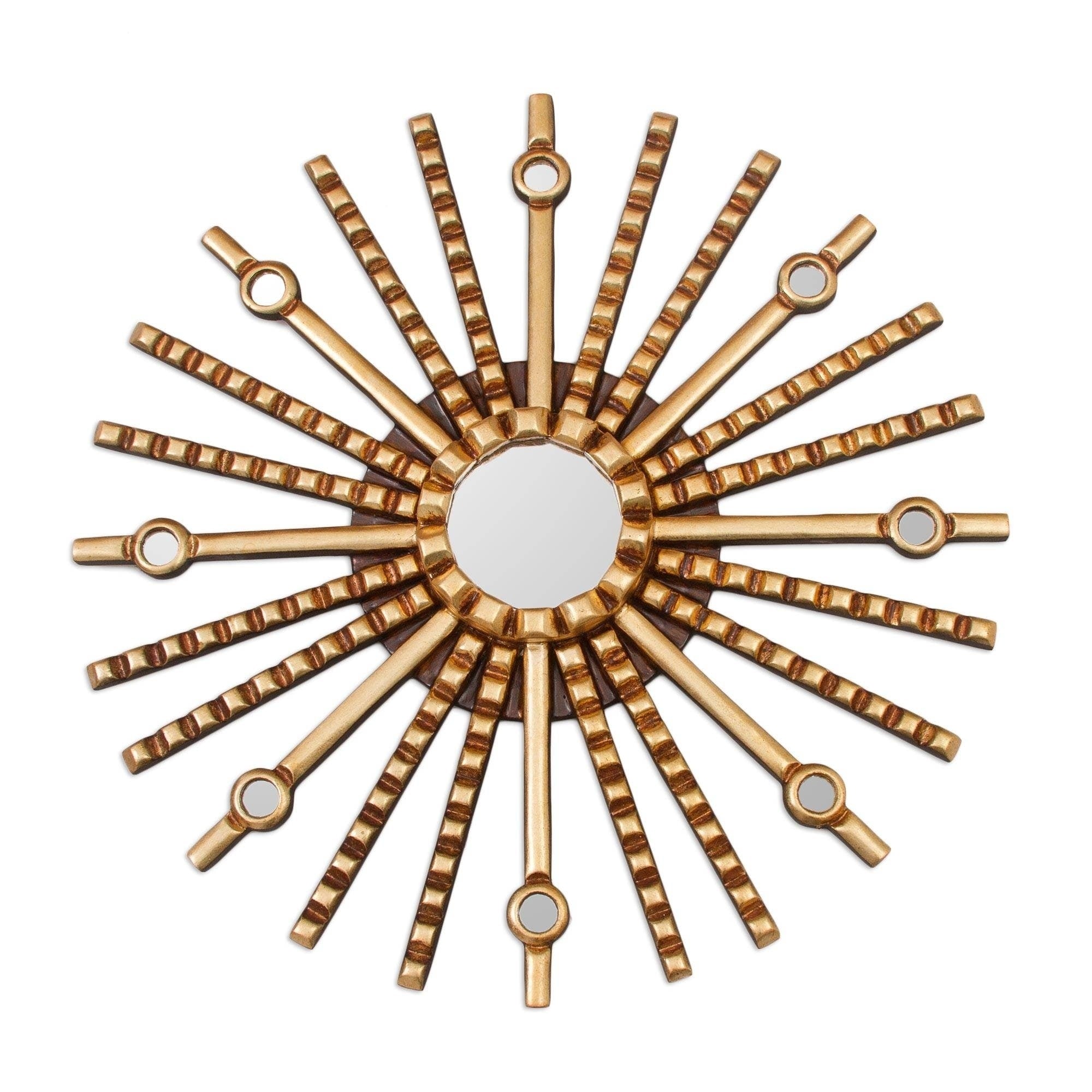 Andean Sun Bronze Gilded Wood Wall Mirror