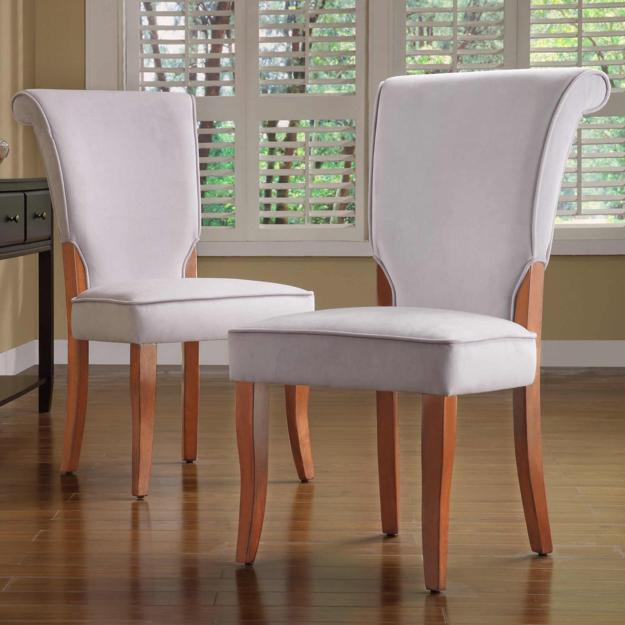 Andorra Grey Velvet Upholstered Dining Chair Set Of 2 By Inspire Q Classic